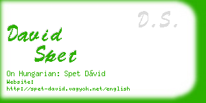 david spet business card